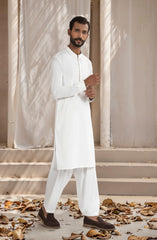 OFF-WHITE BLENDED KAMEEZ SHALWAR