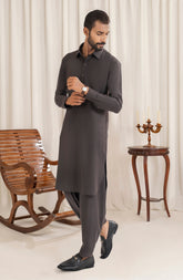 CHOCOLATE BROWN BLENDED KAMEEZ SHALWAR