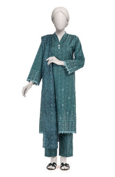 EMBROIDERED CAMBRIC STITCHED 3 PIECE