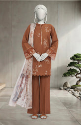 EMBROIDERED CAMBRIC 3PCS UNSTITCHED