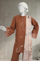 EMBROIDERED CAMBRIC 3PCS UNSTITCHED