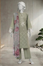 EMBROIDERED CAMBRIC 3PCS UNSTITCHED