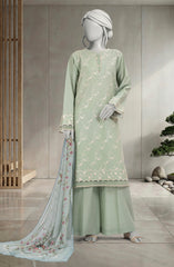 EMBROIDERED CAMBRIC 3PCS UNSTITCHED