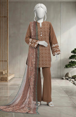 EMBROIDERED CAMBRIC 3PCS UNSTITCHED