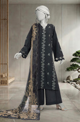 EMBROIDERED CAMBRIC 3PCS UNSTITCHED