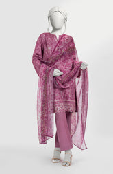 EMBROIDERED PRINTED LAWN 3PCS UNSTITCHED