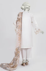 EMBROIDERED CAMBRIC 3PCS UNSTITCHED