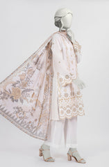 EMBROIDERED CAMBRIC 3PCS UNSTITCHED