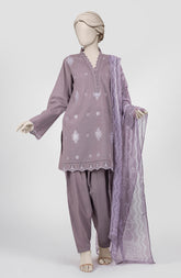 EMBROIDERED CAMBRIC 3PCS UNSTITCHED