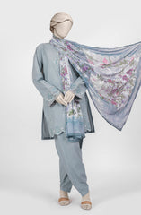 EMBROIDERED CAMBRIC 3PCS UNSTITCHED