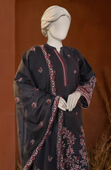 EMBROIDERED CAMBRIC 3PCS UNSTITCHED