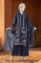 EMBROIDERED CAMBRIC 3PCS UNSTITCHED