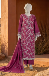 EMBROIDERED CAMBRIC 3PCS UNSTITCHED