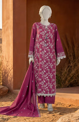 EMBROIDERED CAMBRIC 3PCS UNSTITCHED
