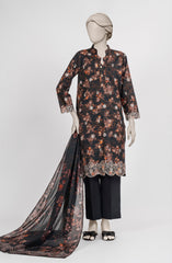 EMBROIDERED PRINTED LAWN STITCHED 3 PIECE