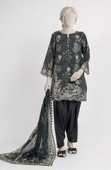 EMBROIDERED PRINTED LAWN STITCHED 3 PIECE