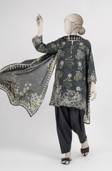 EMBROIDERED PRINTED LAWN STITCHED 3 PIECE
