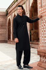 BLACK BLENDED KAMEEZ SHALWAR