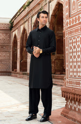 BLACK BLENDED KAMEEZ SHALWAR