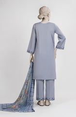 EMBROIDERED CAMBRIC STITCHED 3 PIECE