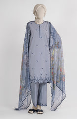 EMBROIDERED CAMBRIC STITCHED 3 PIECE