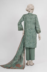 EMBROIDERED PRINTED LAWN STITCHED 3 PIECE