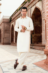 CREAM BLENDED KAMEEZ SHALWAR