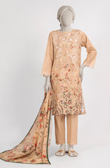 EMBROIDERED PRINTED LAWN STITCHED 3 PIECE