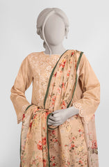 EMBROIDERED CAMBRIC STITCHED 3 PIECE