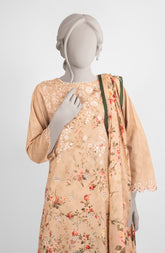 EMBROIDERED CAMBRIC STITCHED 3 PIECE