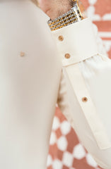 CREAM BLENDED KAMEEZ SHALWAR