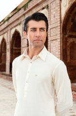 CREAM BLENDED KAMEEZ SHALWAR