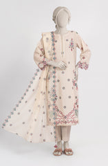 EMBROIDERED CAMBRIC STITCHED 3 PIECE