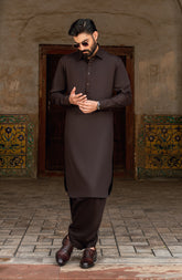 CHOCOLATE BROWN BLENDED KAMEEZ SHALWAR