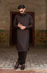 CHOCOLATE BROWN BLENDED KAMEEZ SHALWAR