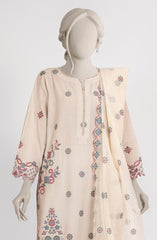 EMBROIDERED CAMBRIC STITCHED 3 PIECE