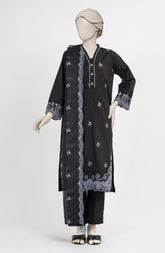 EMBROIDERED CAMBRIC STITCHED 3 PIECE