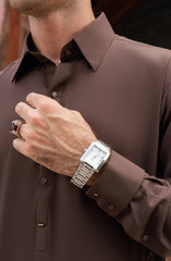 CHOCOLATE BROWN BLENDED KAMEEZ SHALWAR