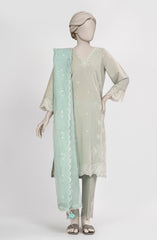 EMBROIDERED CAMBRIC STITCHED 3 PIECE