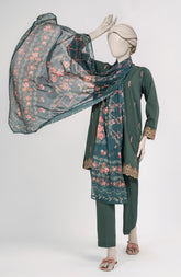 EMBROIDERED CAMBRIC STITCHED 3 PIECE