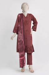 EMBROIDERED CAMBRIC STITCHED 3 PIECE