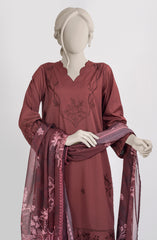 EMBROIDERED CAMBRIC STITCHED 3 PIECE