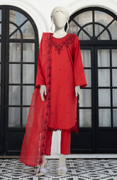 EMBROIDERED CAMBRIC 3PCS UNSTITCHED