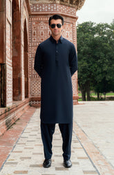 NAVY BLENDED KAMEEZ SHALWAR