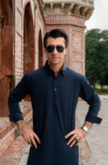 NAVY BLENDED KAMEEZ SHALWAR