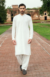 CREAM BLENDED EMBROIDERED KAMEEZ SHALWAR