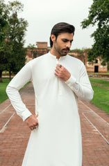 CREAM BLENDED EMBROIDERED KAMEEZ SHALWAR