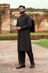 DARK-GREY BLENDED KAMEEZ SHALWAR