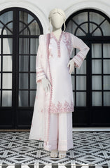 EMBROIDERED CAMBRIC 3PCS UNSTITCHED