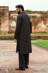 DARK-GREY BLENDED KAMEEZ SHALWAR